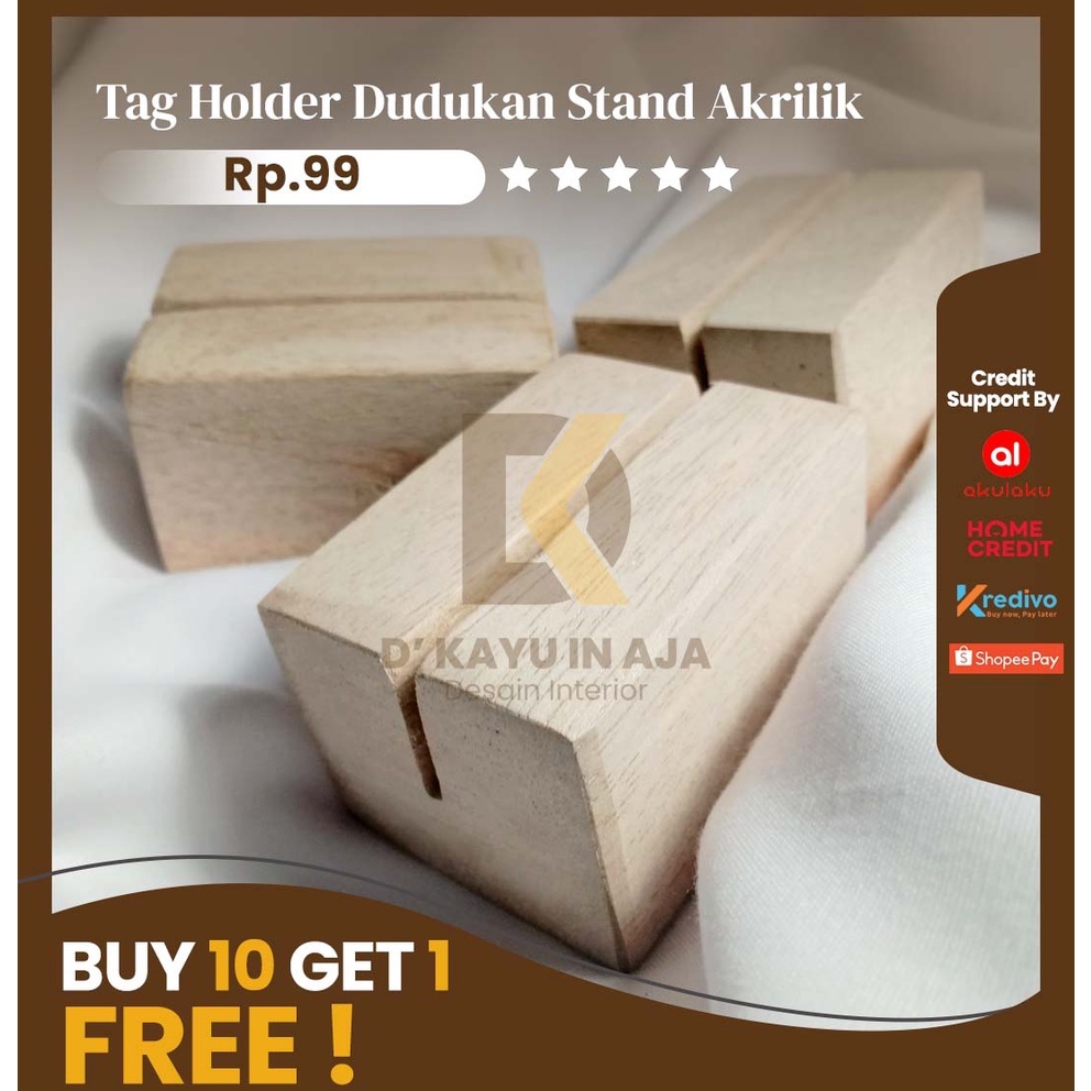 

Price Tag Holder Kayu 8cm 10cm 12cm 15cm Stand Dudukan Akrilik Kertas Kalender Mawood