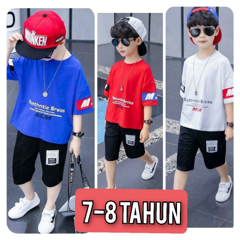 SETELAN BAJU ANAK LAKI SET VOLCAN 7 8 TAHUN BAJU HARIAN JV