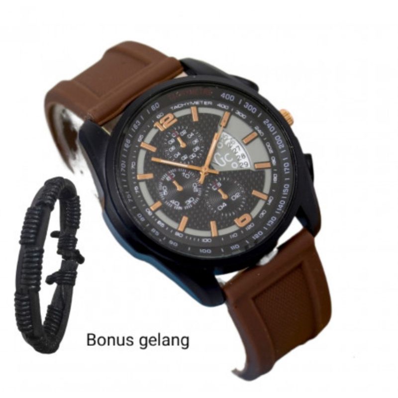 Jam Tangan Pria/Wanita Analog Tanggal free Gelang + Kotak