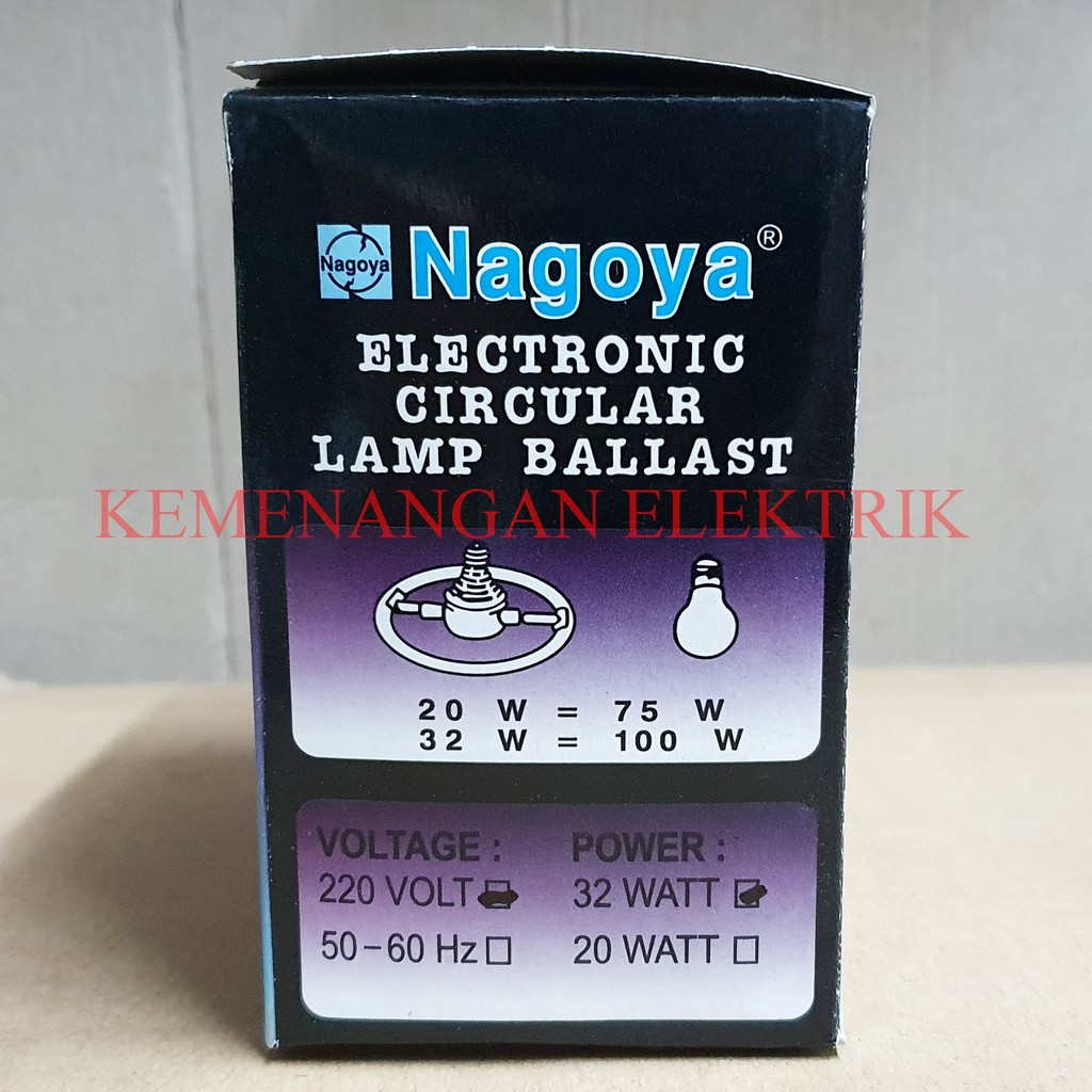 NAGOYA ELECTRONIC BALLAST CIRCULAR LAMP NEON RING 32W 32 WATT 220 VOLT