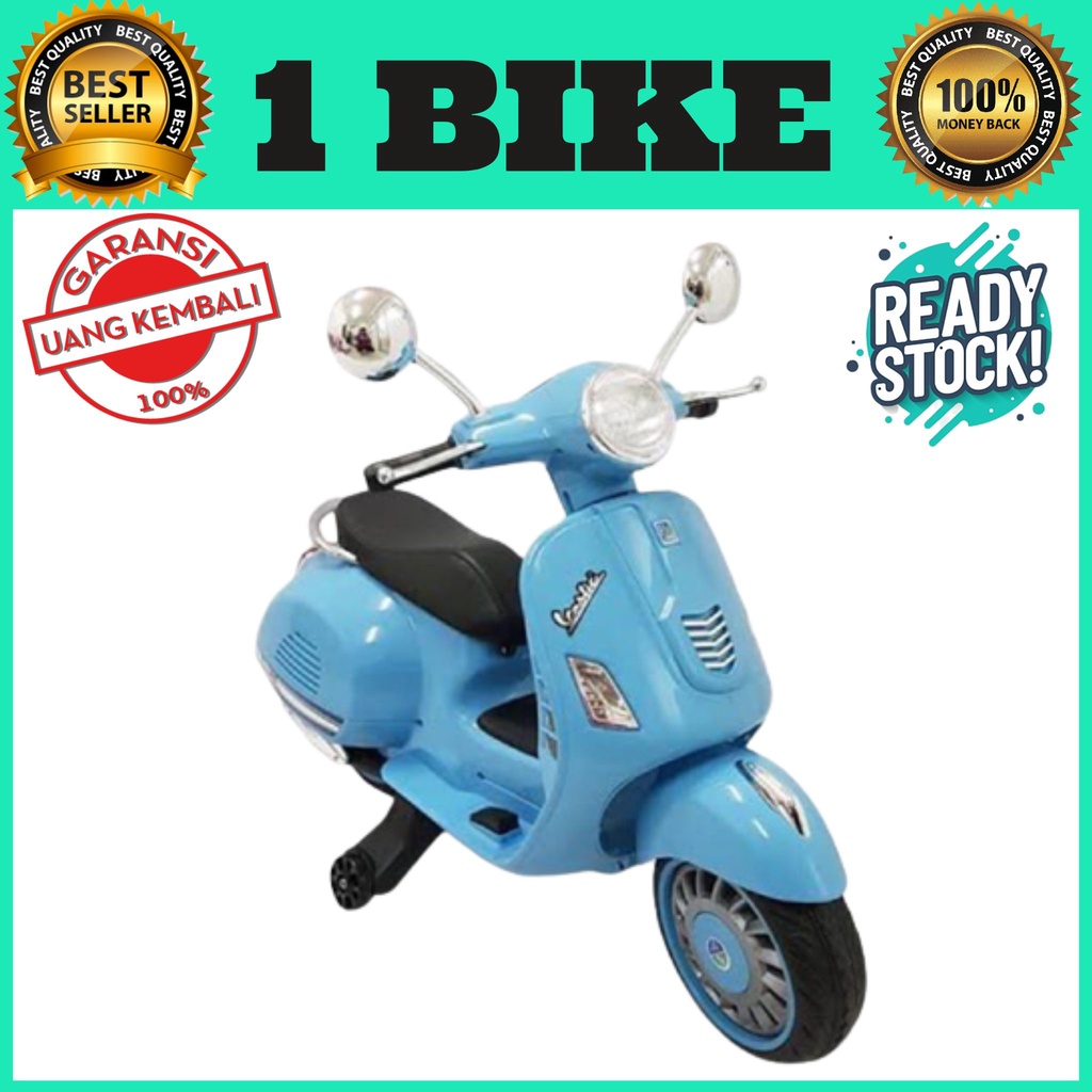 MAINAN ANAK MOTOR AKI VESPA VESTIC PMB 288 M288 , motor aki anak, motor anak murah , mainan anak