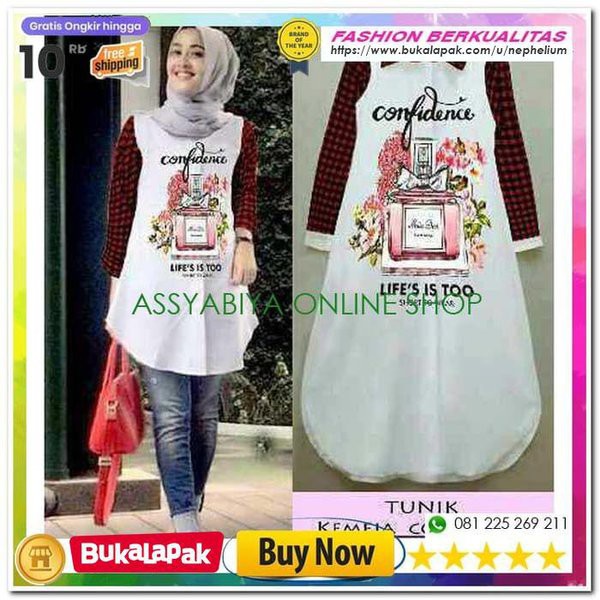 Tunik Confidence Tunik Muslim Blouse Muslim Wanita