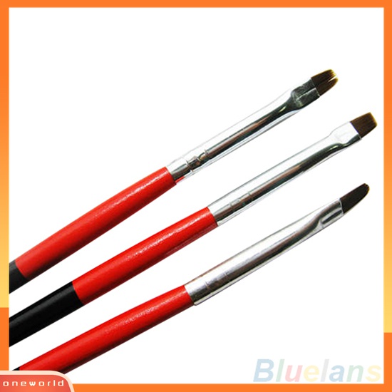 (ONWO) 3pcs / Set Brush Pen Untuk Menggambar / Melukis Kutek UV Gel Akrilik DIY