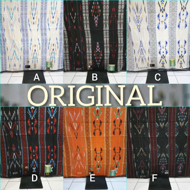 Sarung BSA Motif BHS SGE SKE Songket Sutra 210 Exclusive Tenun Manual Jahit Tengah