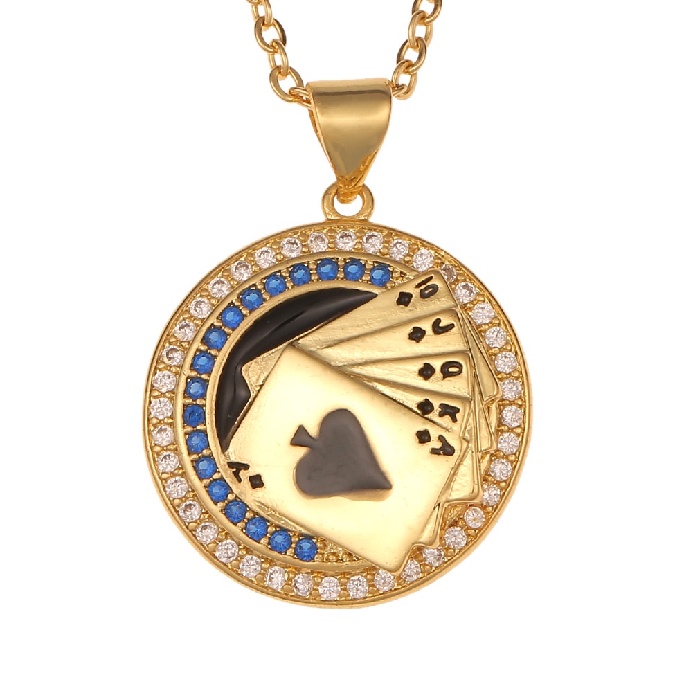 Sederhana ins gaya baru kalung Pedang Keadilan poker liontin retro personalized kalung