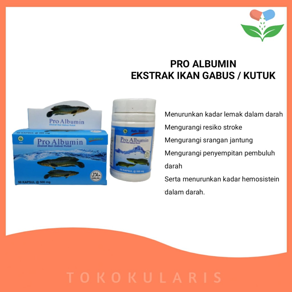 Pro Albumin Ekstrak Ikan Gabus / Kutuk 50 Kapsul Original