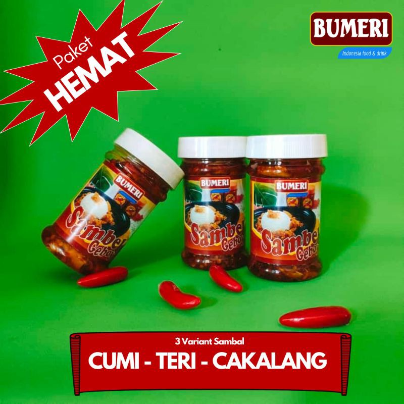 

Paket Hemat Sambel Cumi - Teri - Cakalang 150 Gram/Btl