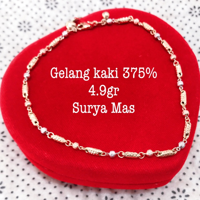 Gelang kaki emas 375%