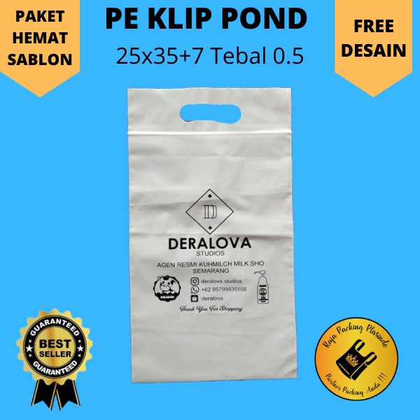 Plastik Sablon Klip Pond Uk 25x35+7 Tebal 0,5 Plastik Sablon Olshop / Sablon Plastik / Plastik klip