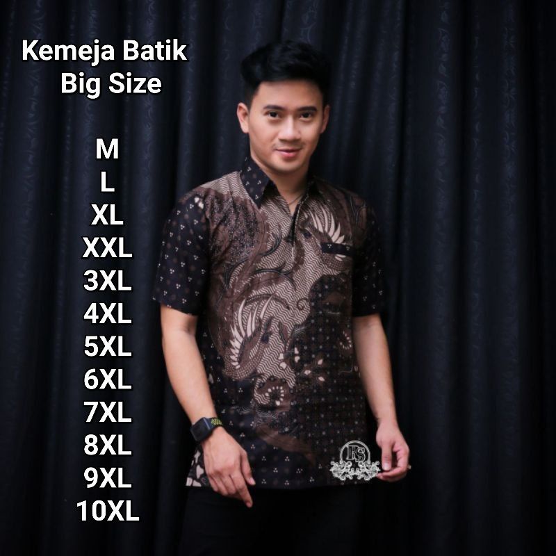 kemeja batik pria lengan pendek big size M L XL XXL 3XL 4XL 5XL 6XL 7XL 8XL 9XL 10XL