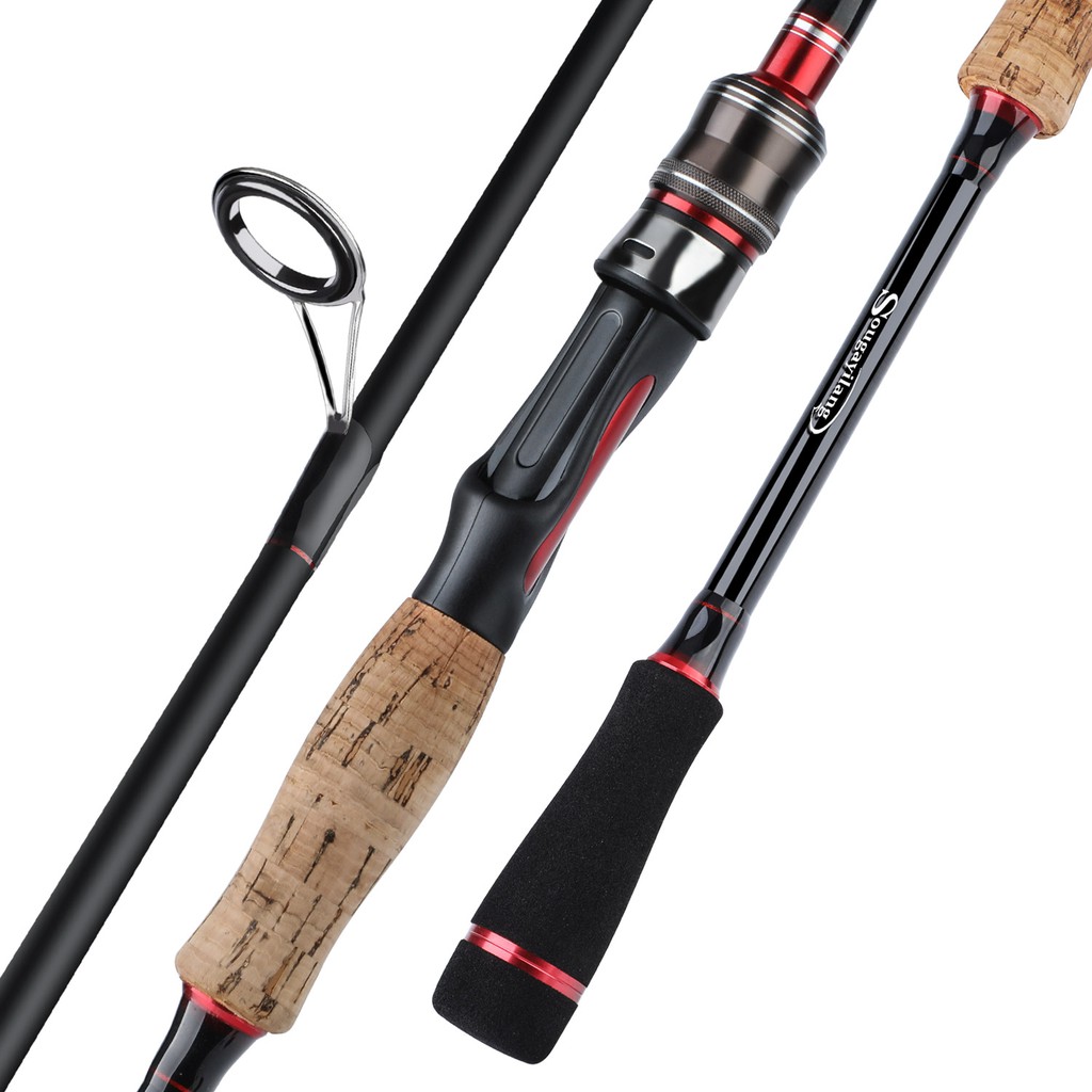 Sougayilang Joran Pancing 1.8/1.65m Casting/Spining Fishing Rod M Power EVA Handle Ultralight Fishing Rod-Putih Spinning Rod 2.1M