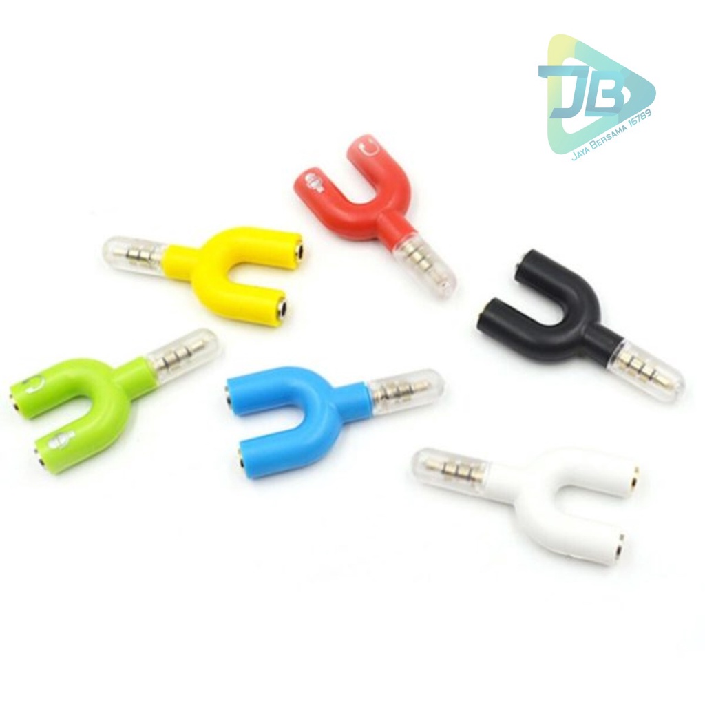 Splitter Audio / Spilter Audio Hp Model U (Mic &amp; Audio) / Splitter Audio U Jack 3.5Mm 2 in 1 JB5368