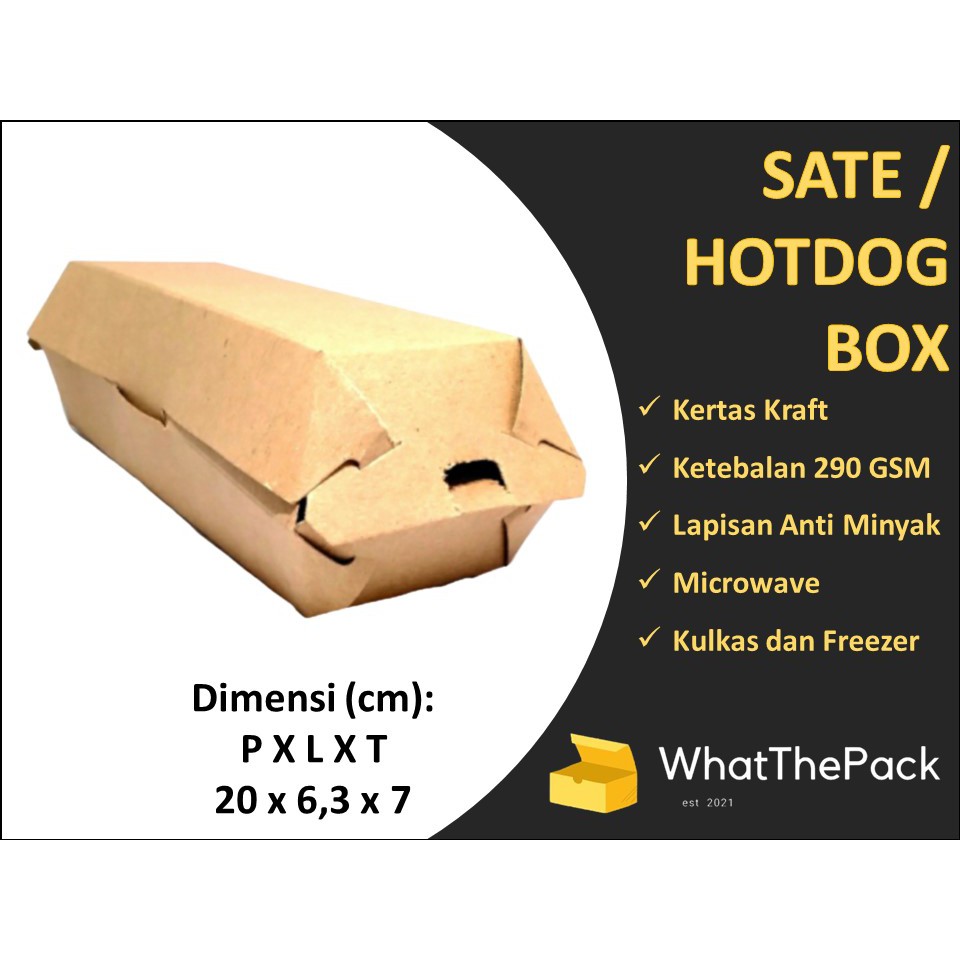 Kotak Makanan Sate Hot Dog Box Kertas Kraft Shopee Indonesia