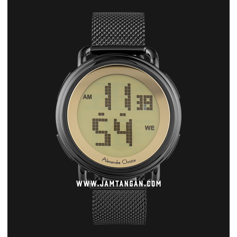 Alexandre Christie AC 9227 LH BIGIV Unisex Digital Dial Black Mesh Strap