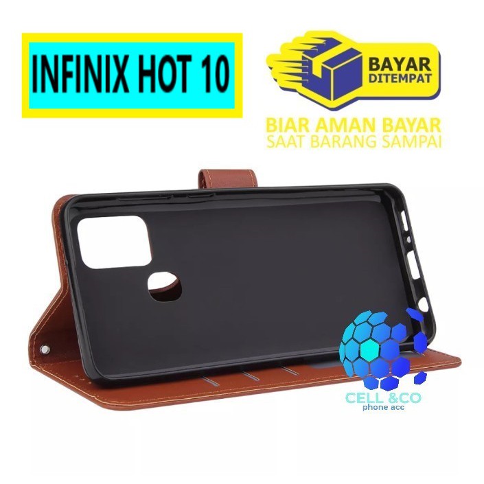 Flip cover INFINIX HOT 10 Flip case buka tutup kesing hp casing flip case Premium leather wallet