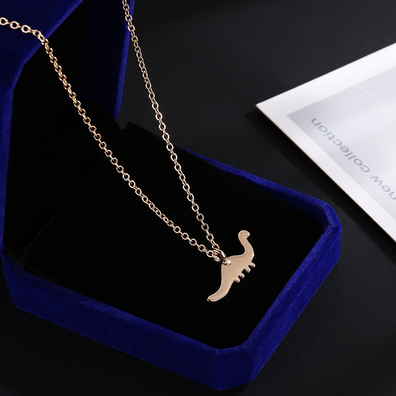 Creative rose gold dinosaur necklace fashion personality style alloy plating pendant