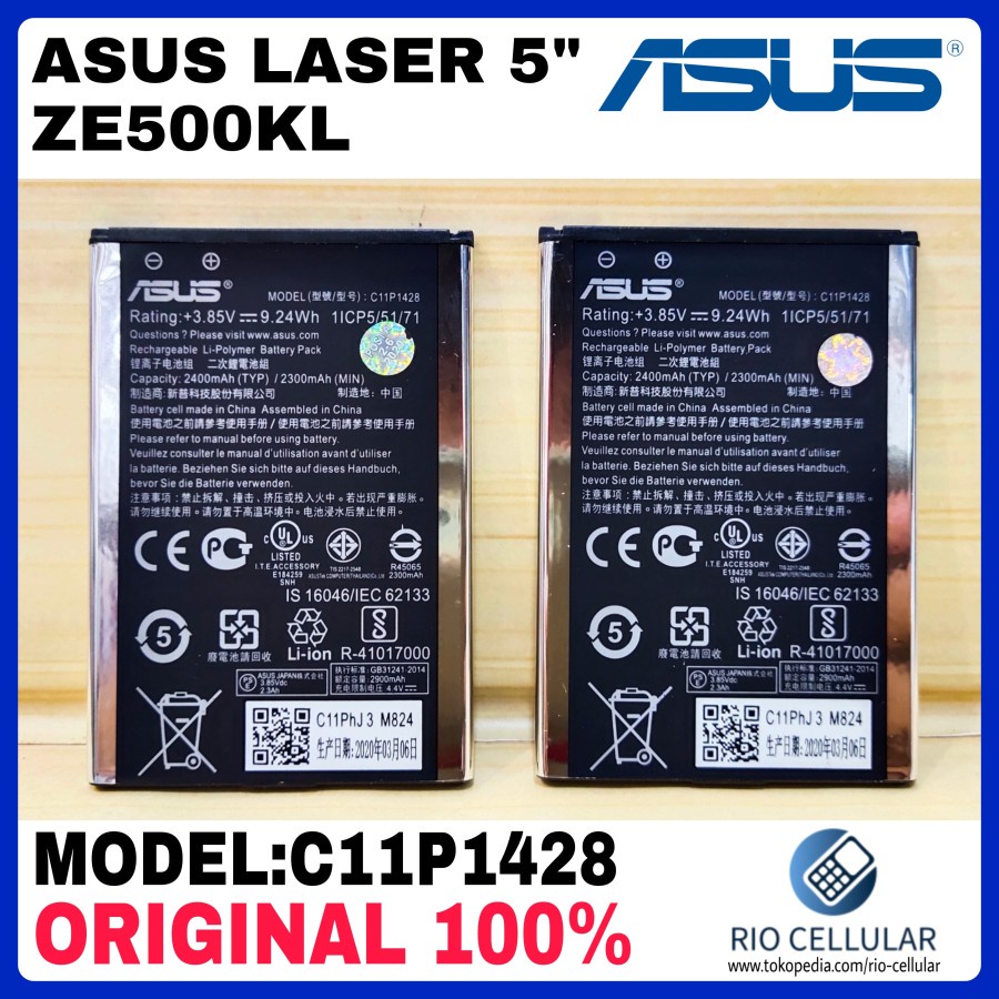 BATTERY BATERAI ORIGINAL 100% ASUS ZENFONE 2 LASER 5&quot; C11P1428 ZE500KL