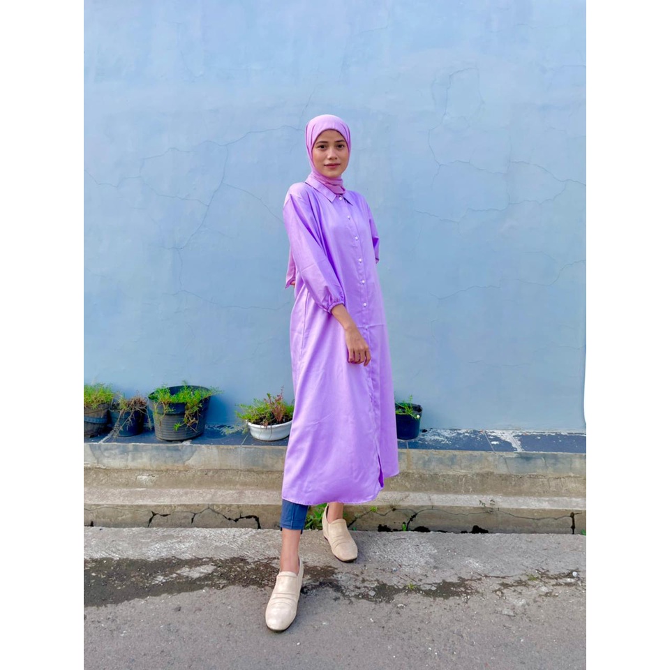 Gamis Midi muslimah kondangan OOTD Hangout Formal Midi Dress