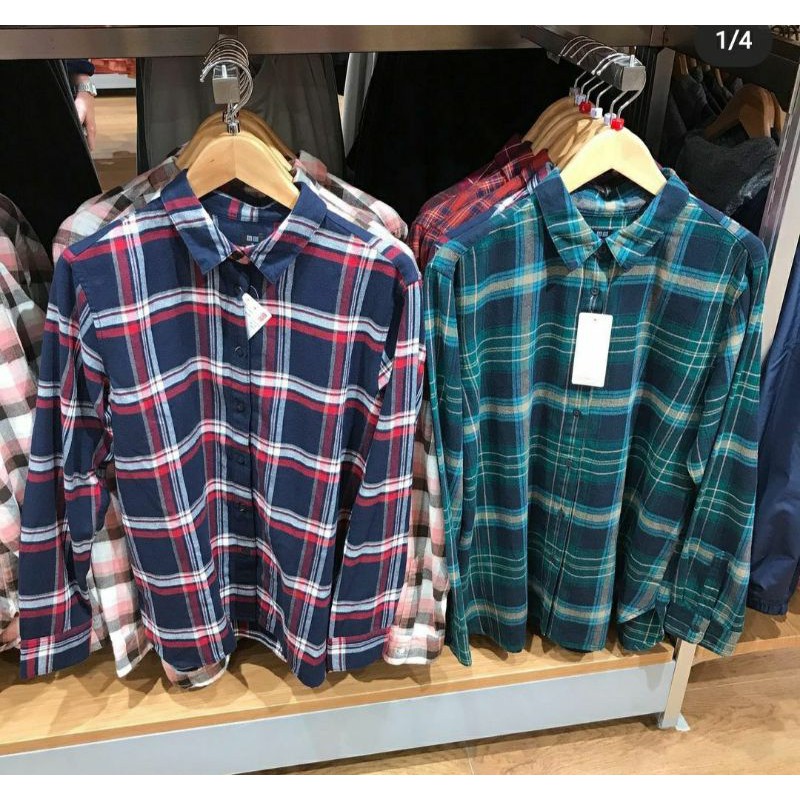 Kemeja Cewek Flanel Uniqlo