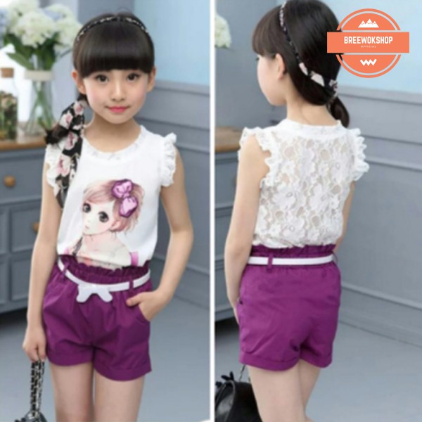 KD ST CACA KS baju anak perempuan set baju anak umur 4 5 6  tahun setelan anak cewek lucu