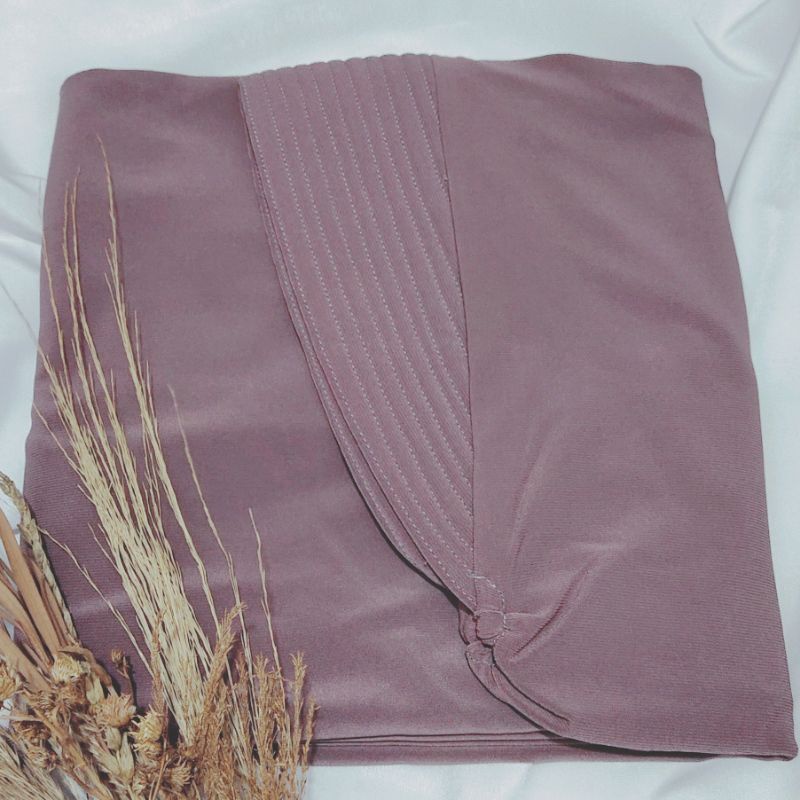 Jilbab Instan Jersey korea hijab jersey karet dagu By Miftah Collection Part 1-Deep lavender