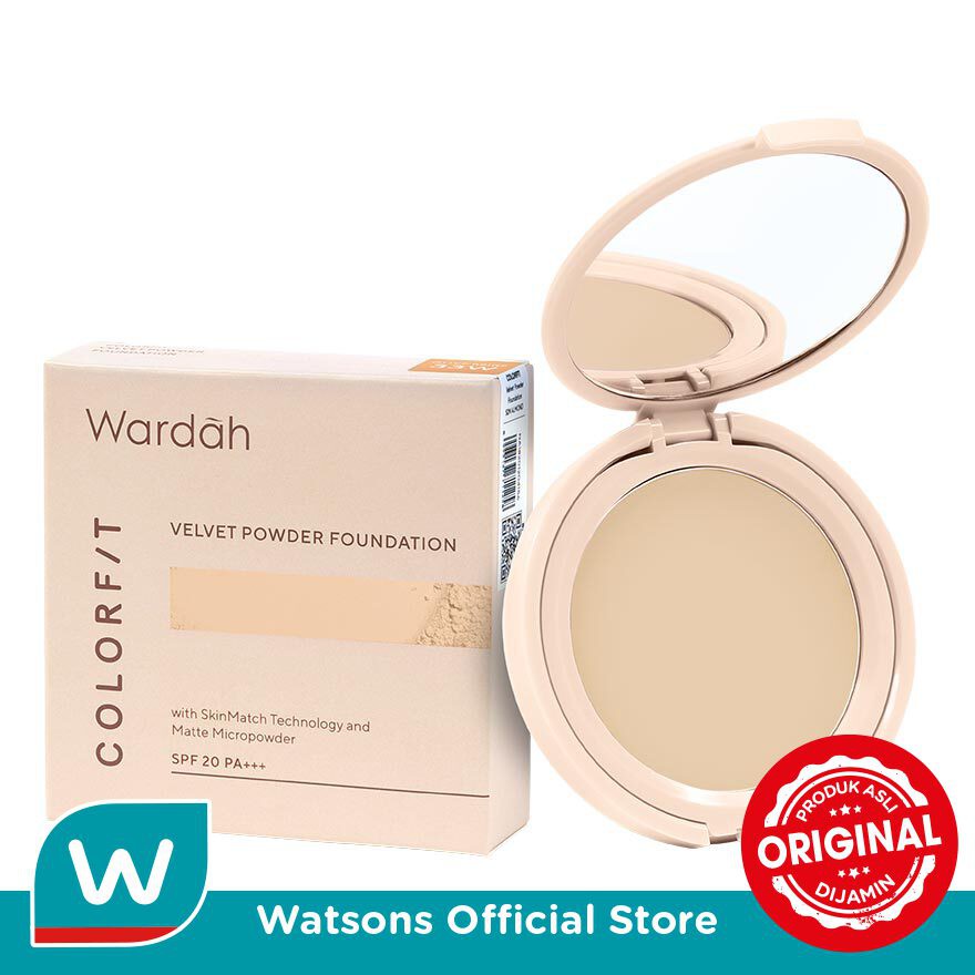 Wardah Colorfit Velvet Powder Foundation 33W Olive Beige