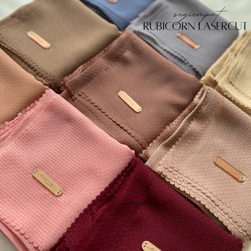 [𝗖𝗟𝗘𝗔𝗥𝗔𝗡𝗖𝗘 𝗦𝗔𝗟𝗘]  HIJAB SEGIEMPAT RUBICORN LASERCUT | HIJAB TEKSTUR | SEGIEMPAT POLOS