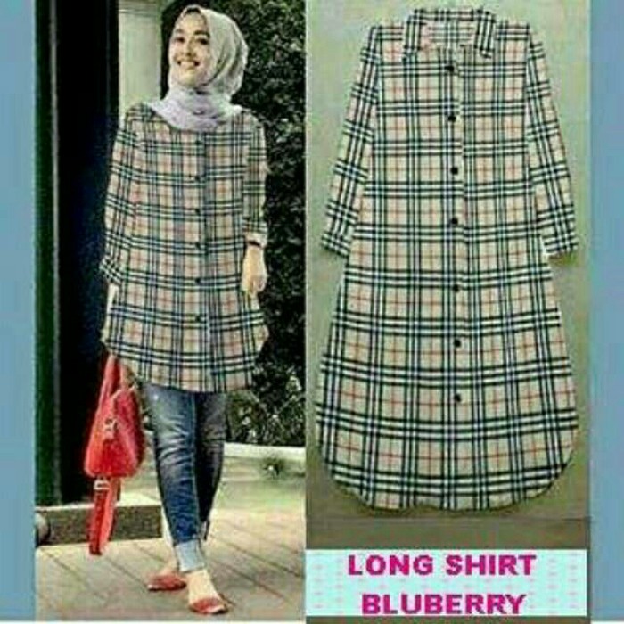 Tunik Burberry/Blouse Muslim Jumbo/Fashion Muslim/Fashion Wanita