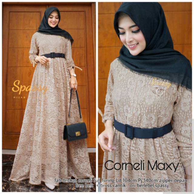FASHION MUSLIM/PAKAIAN WANITA/DRESS/GAMIS/CORNELI MAXY BY SPASSY
