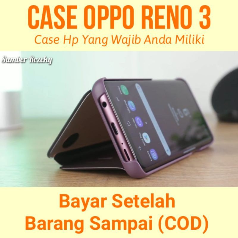 Flip Mirror Case Oppo Reno 3, Oppo Reno 4, Oppo Reno 4f, Oppo Reno 5