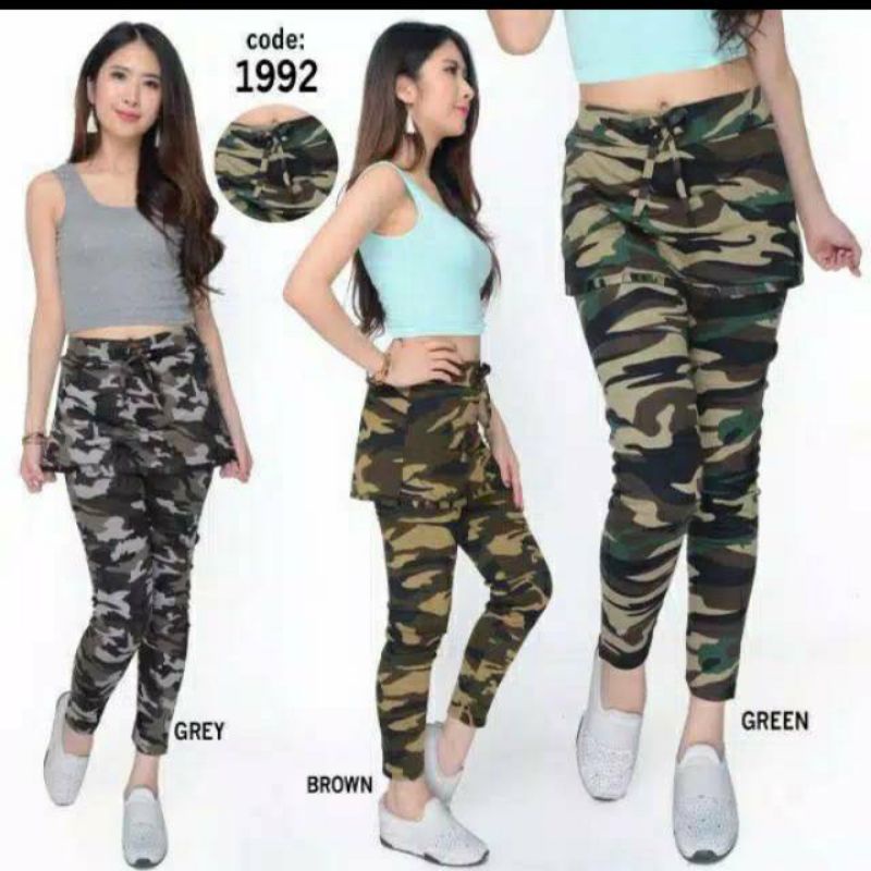 celana senam Loreng..model rok celana nyatu import.. termurah