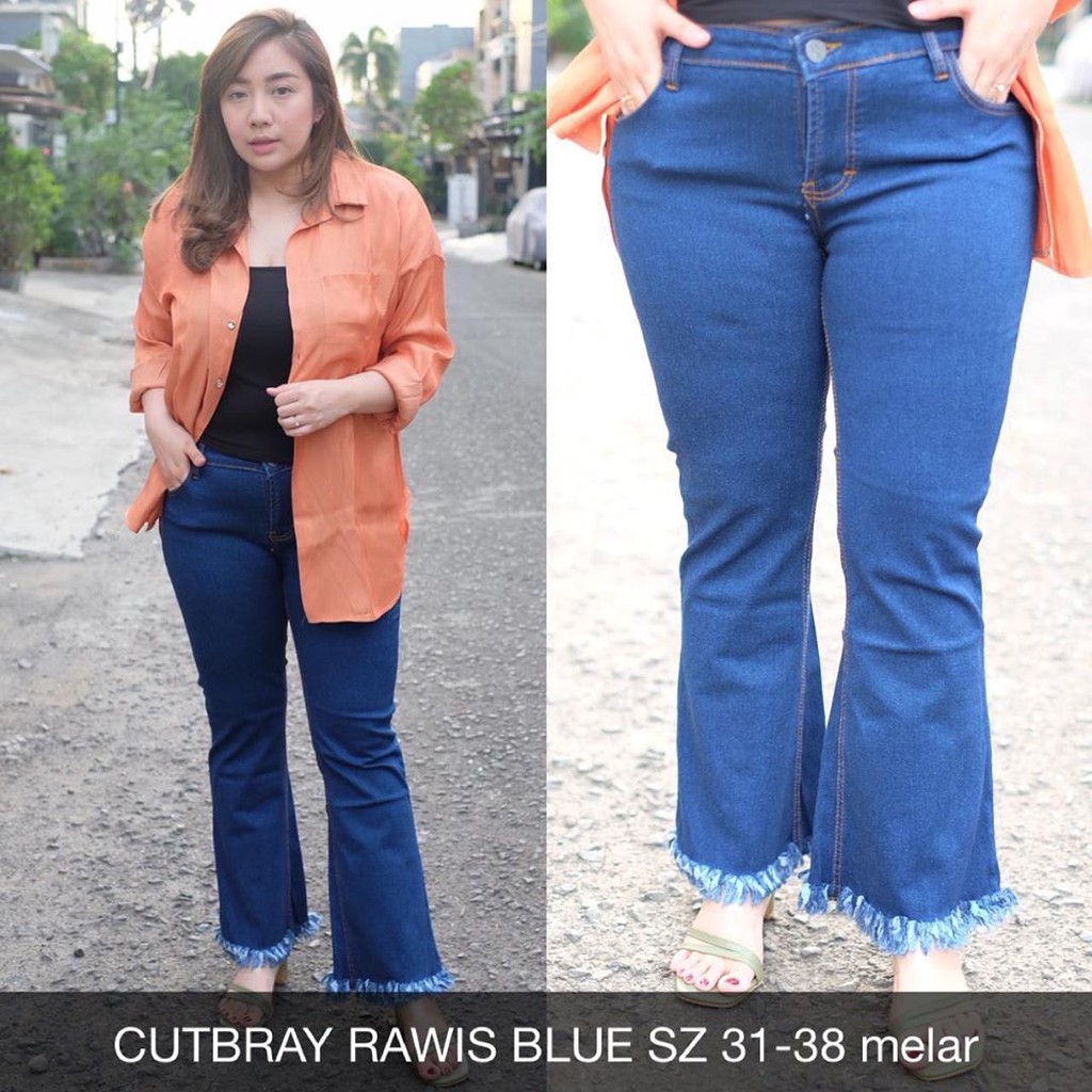  Celana  Jeans Cutbray  Rawis Wanita  Cutbray  Jeans Jumbo  