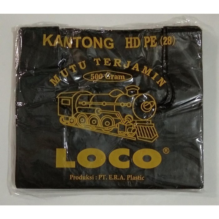 Kantong Plastik Kresek Loco Tebal Hitam 500 gram ukuran 17 - 40