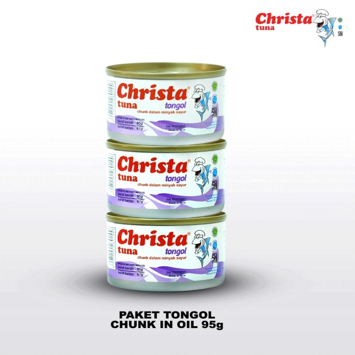 

f0fbfe00 Paket Isi 3 Christa Tuna Kemasan Kecil -Tuna Tongol Dalam Kaleng Ds1Gk