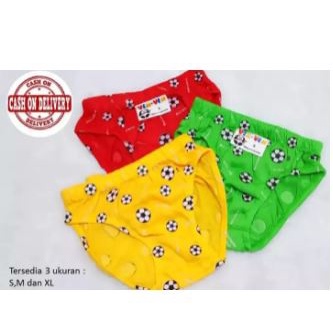 3pcs Celana Dalam Anak Laki Laki - CD pakaian dalaman Cowok Motif Bola Lusinan 3 4 5 6 7 8 9 10 Tahun Sempak Tokozifa25