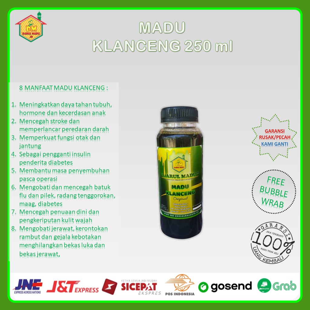 

Darul Madu ~ Madu Klanceng ~ Madu Klanceng Murni Asli Lebah Trigona 250 ml