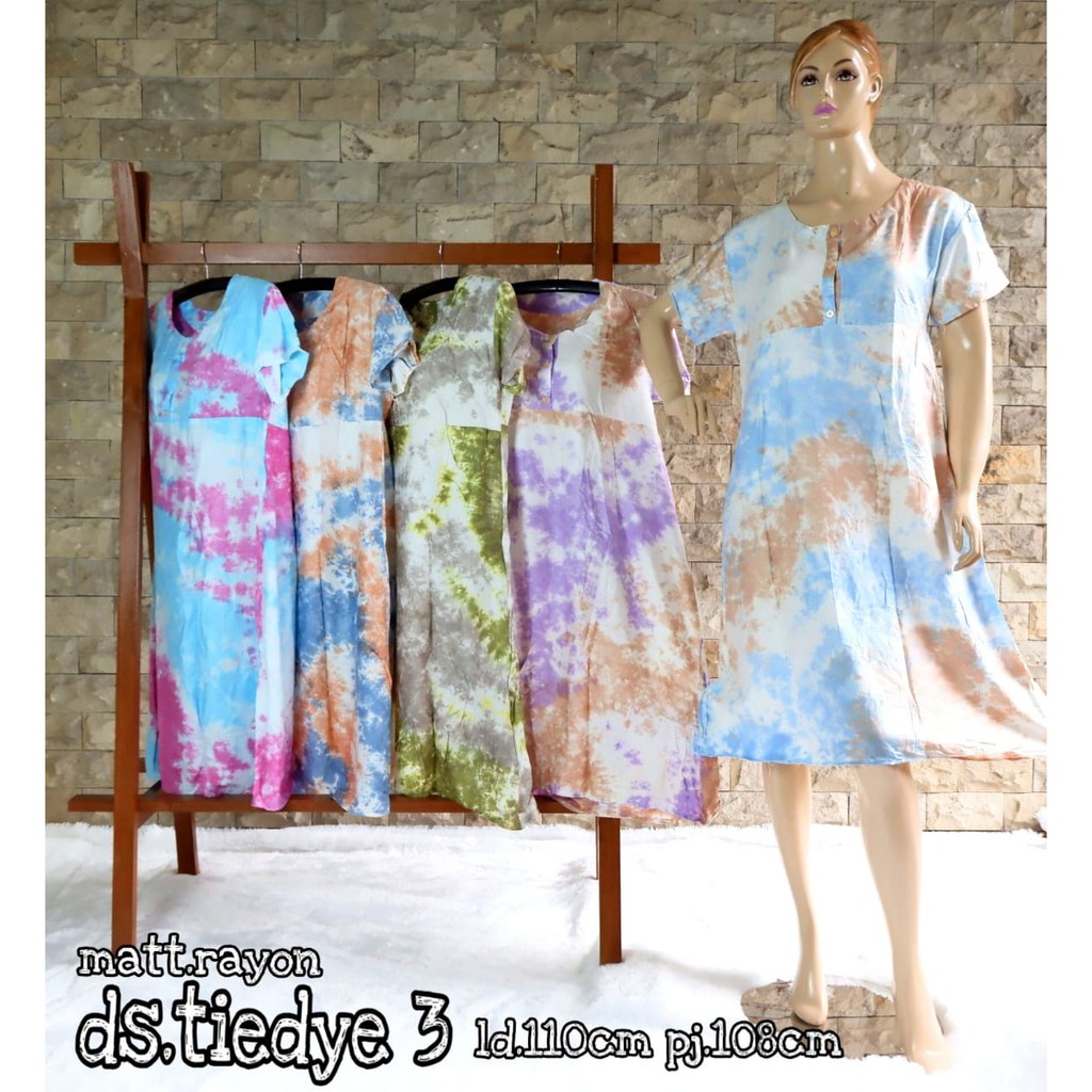 (makassar)daster tiedye rayon murah dan adem