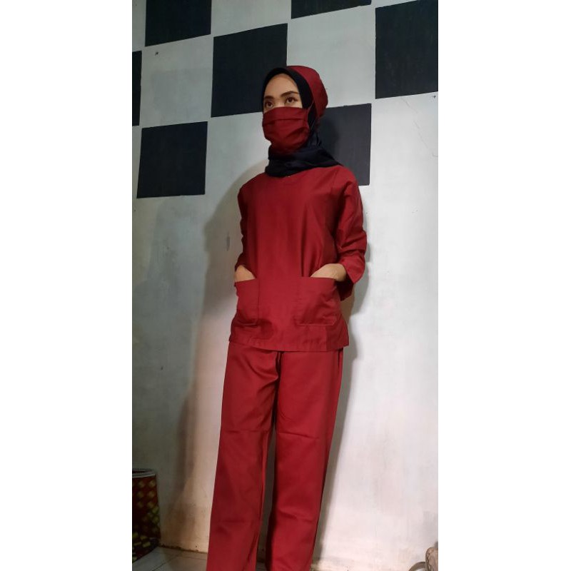 Baju OKA / baju OKA lengan panjang /Baju OK / baju jaga / Baju Perawat medis lengan panjang-5