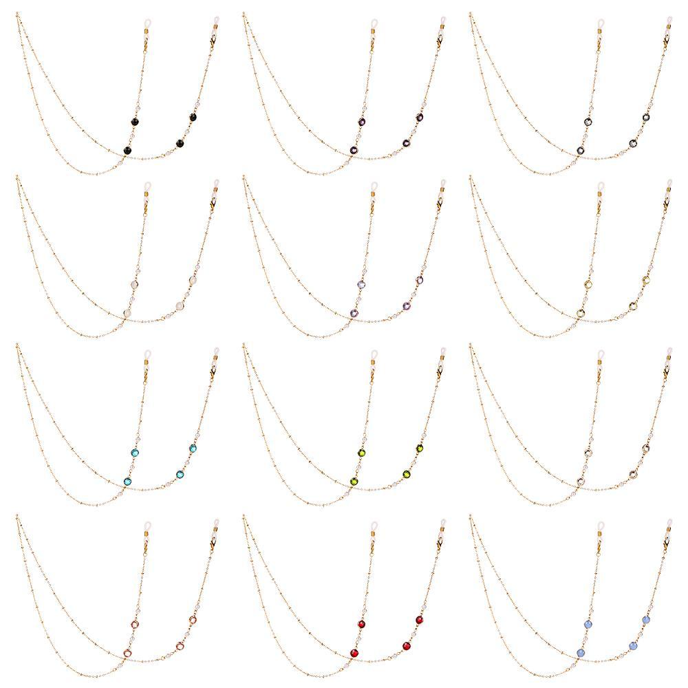 Lily Rantai Kacamata Fashion Crystal Beaded Cord Tempat Kabel Kacamata