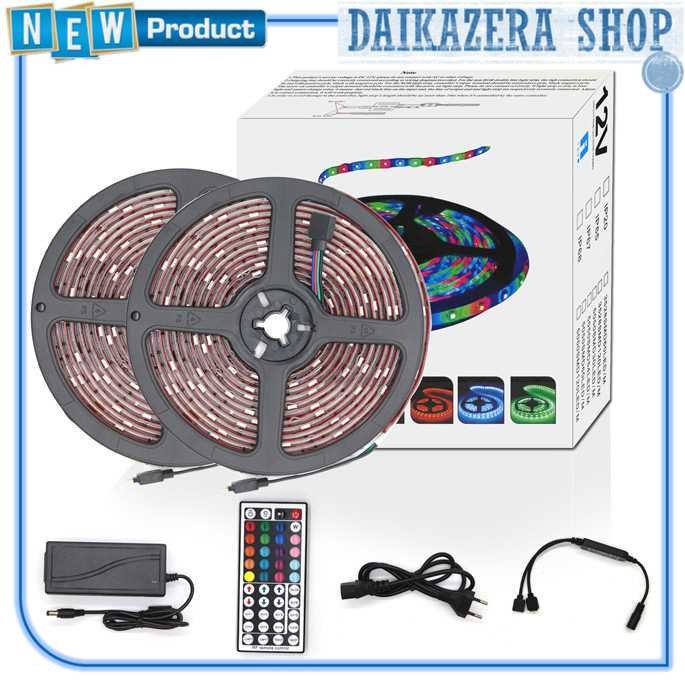 Lampu RGB LED Strip Gaming Plafon 10 Meter with Controller + RF Remote - Putih, 10M