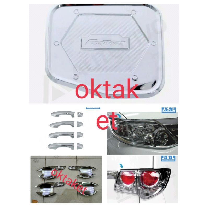 paket lengkap grand fortuner hitam chrome garnish outer handle tank