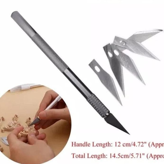 

New Collection Paling Murah Flash Sale 1 Set Hobby Knife (1+5Spare Mata Pisau) Art Pen Knife -