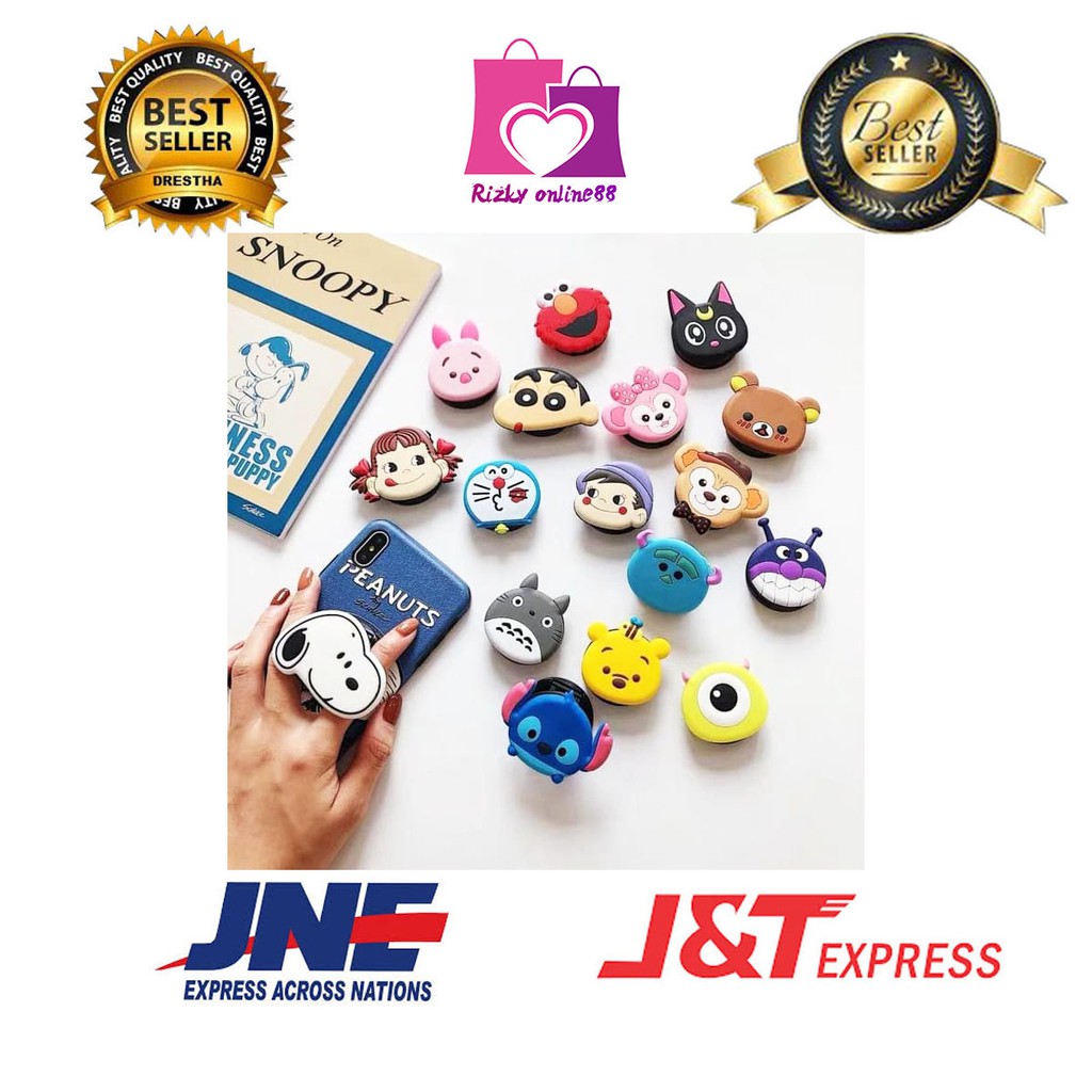 Rizkyonline88 popsocket hp 3D karakter cartoon pop socket 3D murah batam pop socket import aksesoris