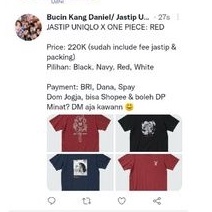 JASTIP UNIQLO X ONE PIECE: RED/ UNIQLO ONE PIECE