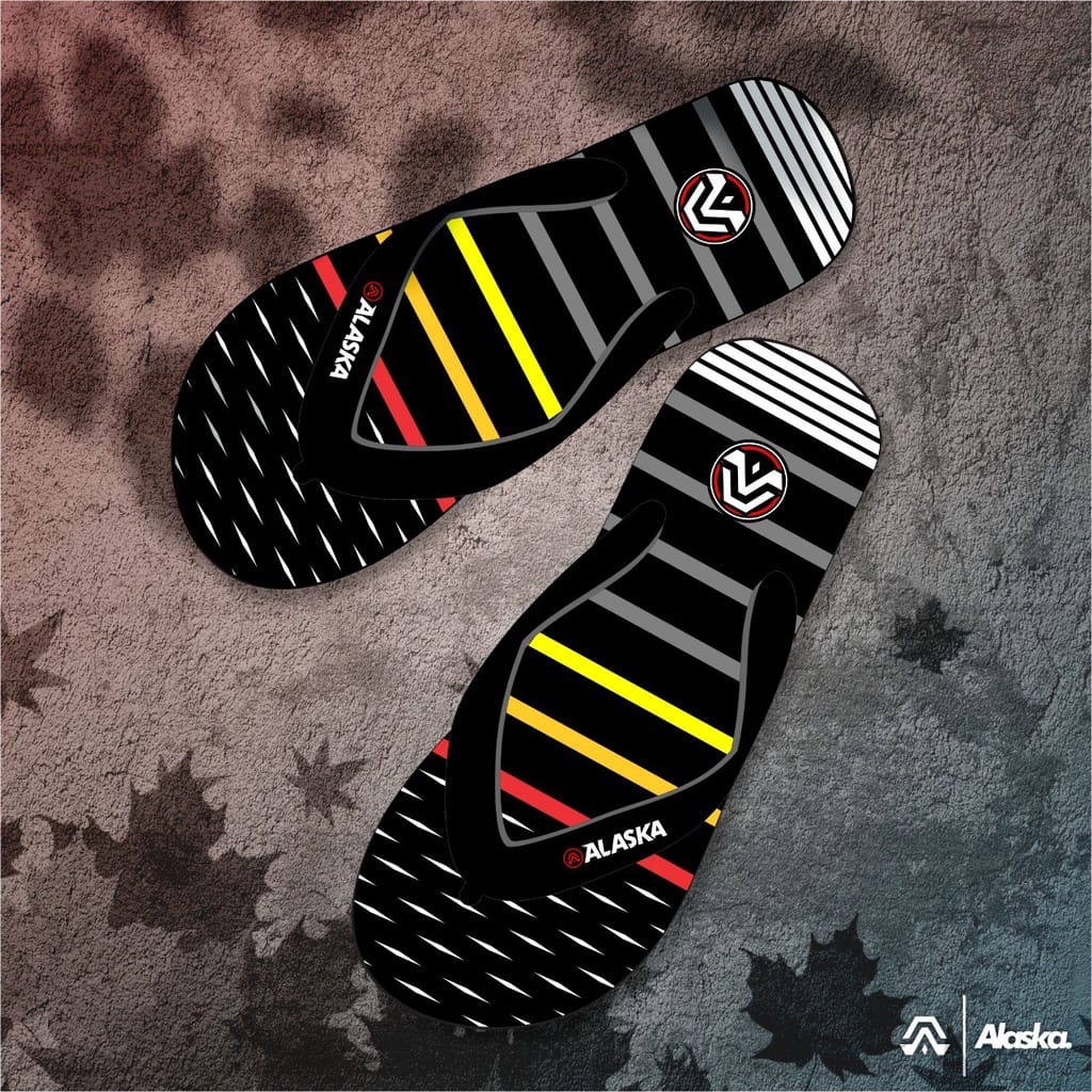 Flip Flop Sandal Pria Distro Terlaris Sendal Jepit Printing Merk ALASKA terbaru