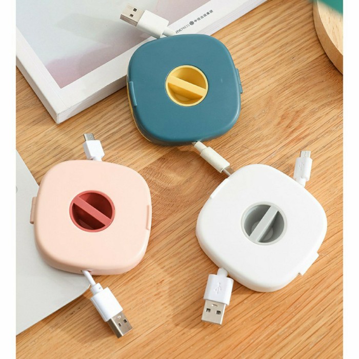 Kotak Penyimpanan Kabel Data USB / Kabel Charger / Kabel Handsfree/ Plus Tempat Handphone  SC