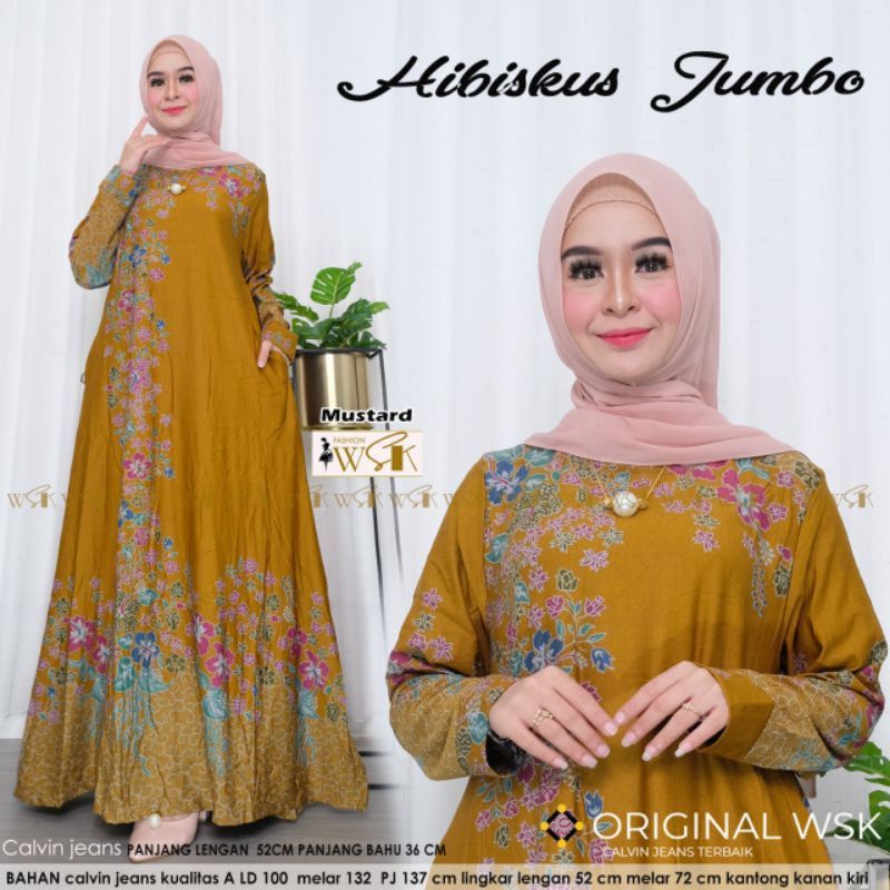 HIBISKUS GAMIS JUMBO MAXY CALVIN JEANS CASUAL LD 110 ADEM MELAR TEBAL