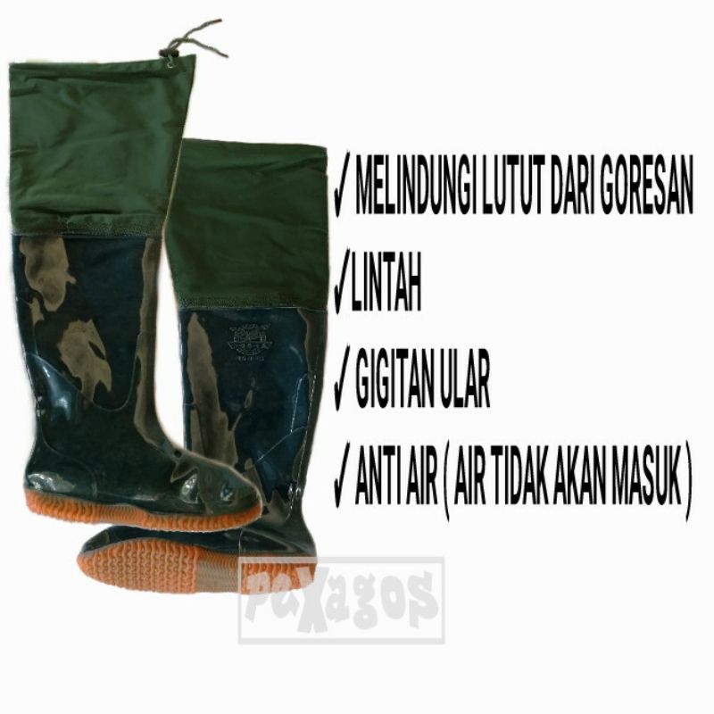 SEPATU BOOT SAWAH SEPATU BOOTS KARET PANJANG LENTUR  SOL TEBAL  SEPATU PETANI SAWAH