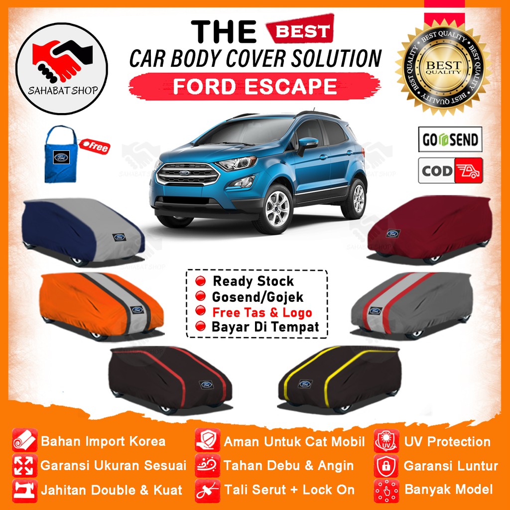 Sahabat Body Cover Mobil Escape / Sarung Penutup Ford Escape Outdoor / Mantel Selimut Tutup Pelindung Jas Mantol Kerudung Pembungkus Kelambu Tutupan Kerodong Bungkus Terpal Mobil Escape Waterproof Anti Air Model Orange