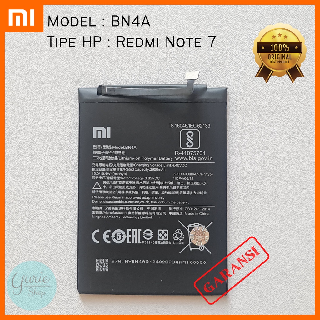 Jual Baterai Battery Batre Xiaomi Redmi Note 7 Pro Bn4a Original Shopee Indonesia 9951